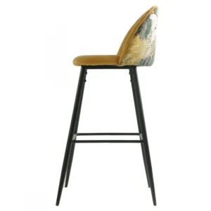 mobiliario-contract-taburete palm yellow metal tapizado velvet amarillo con trasera palm 2 2